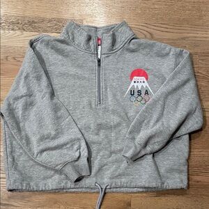 Team Apparel Grey Quarter-Zip USA Tokyo Olympics 2020 Sweatshirt NF